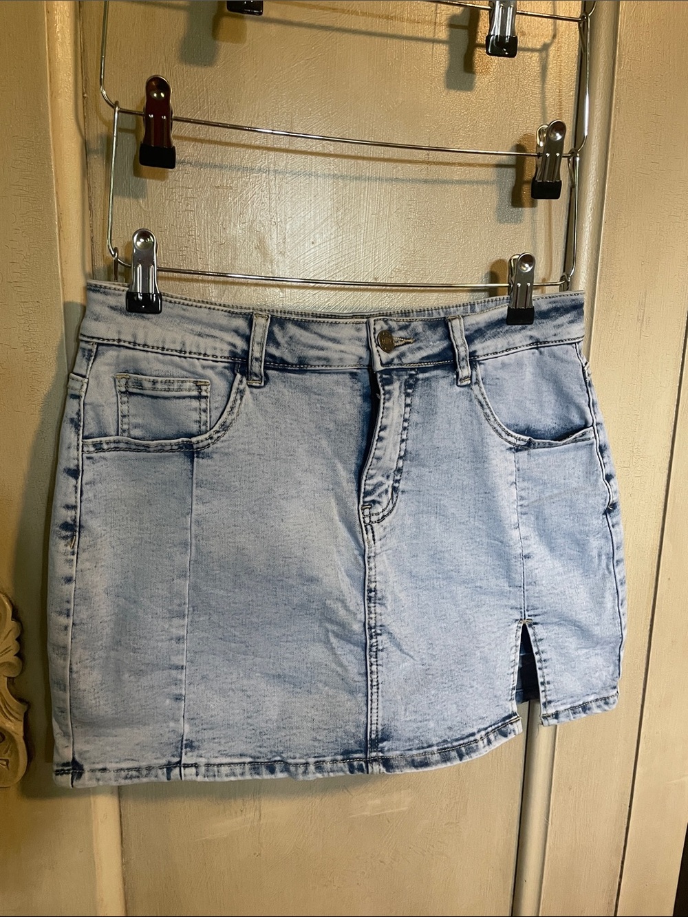 New Never Worn-Denim Skort with Front Slit